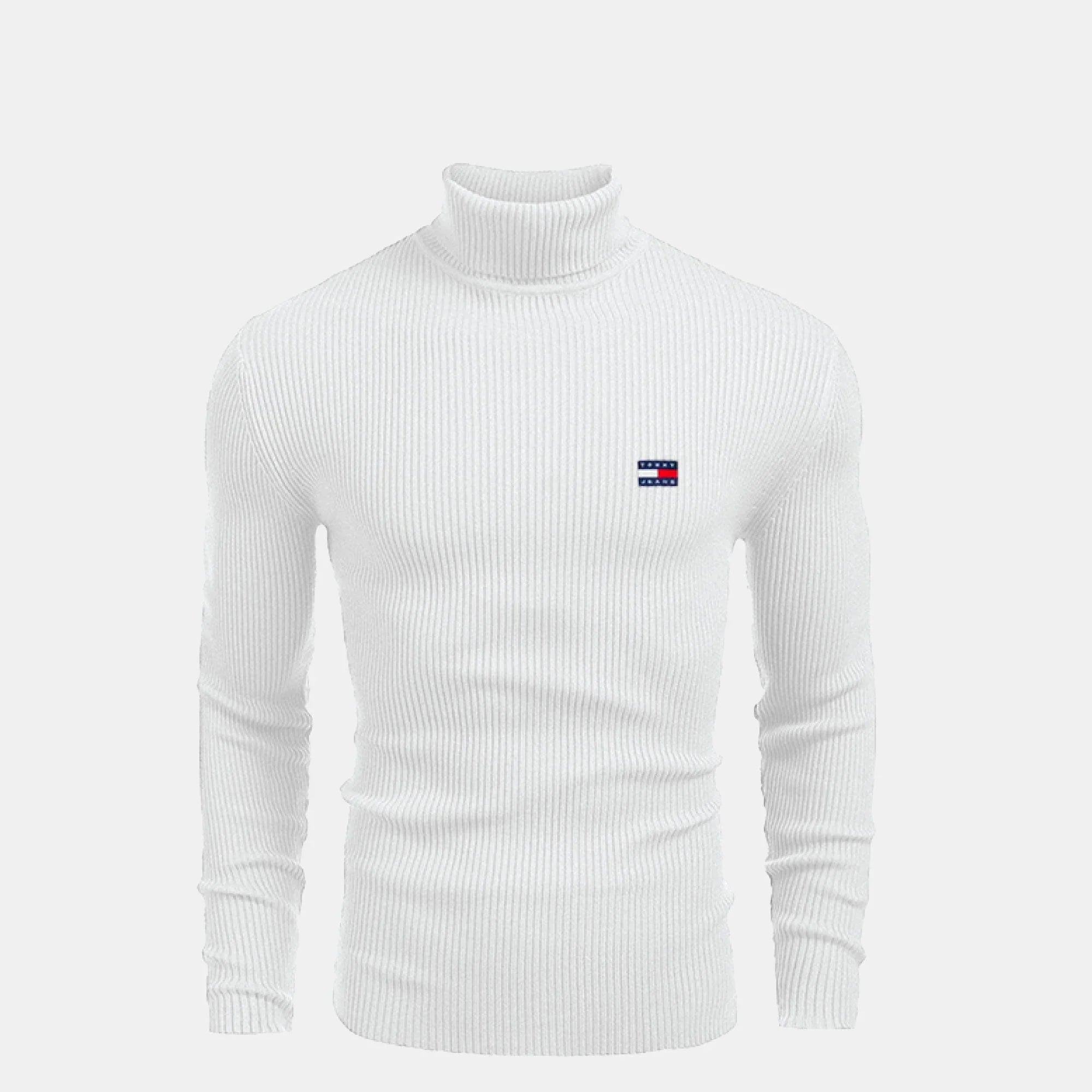 TH Turtleneck Cable-Knit Wool Sweater